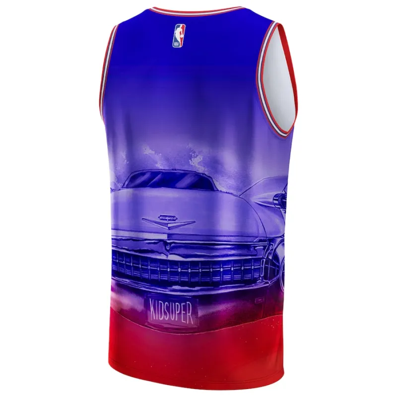 Detroit Pistons NBA and KidSuper Studios by Fanatics Unisex Hometown Jersey - Red