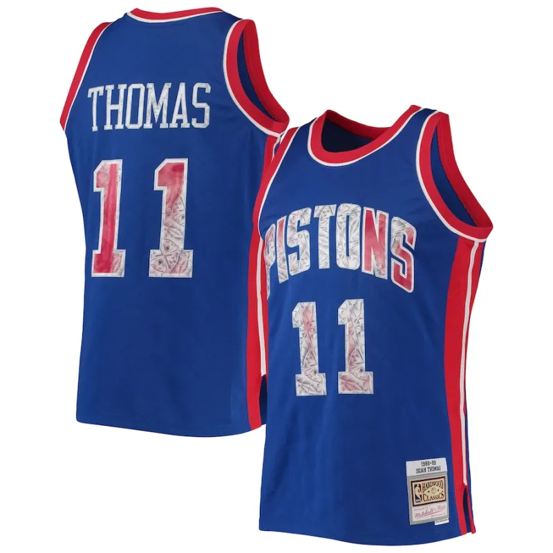 Isiah Thomas Detroit Pistons Mitchell & Ness 1988/89 Classic NBA 75th Anniversary Diamond Edition Jersey