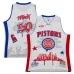 Detroit Pistons Camiseta de moda Hardwood Classics de Mitchell & Ness x Tats Cru - Blanco