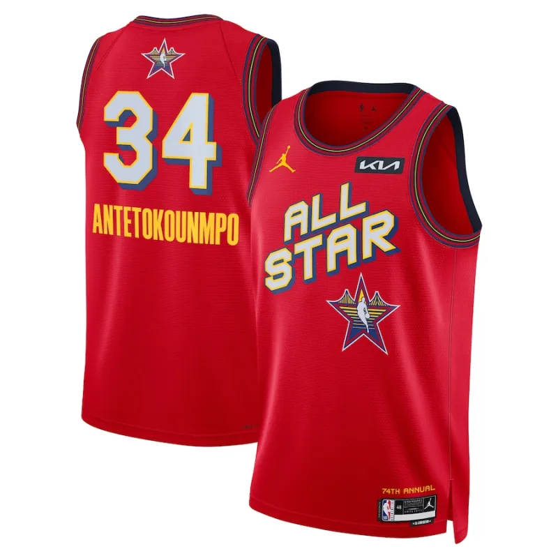 Camiseta Jordan Giannis Antetokounmpo NBA All-Star 2025 - Rojo Unisex