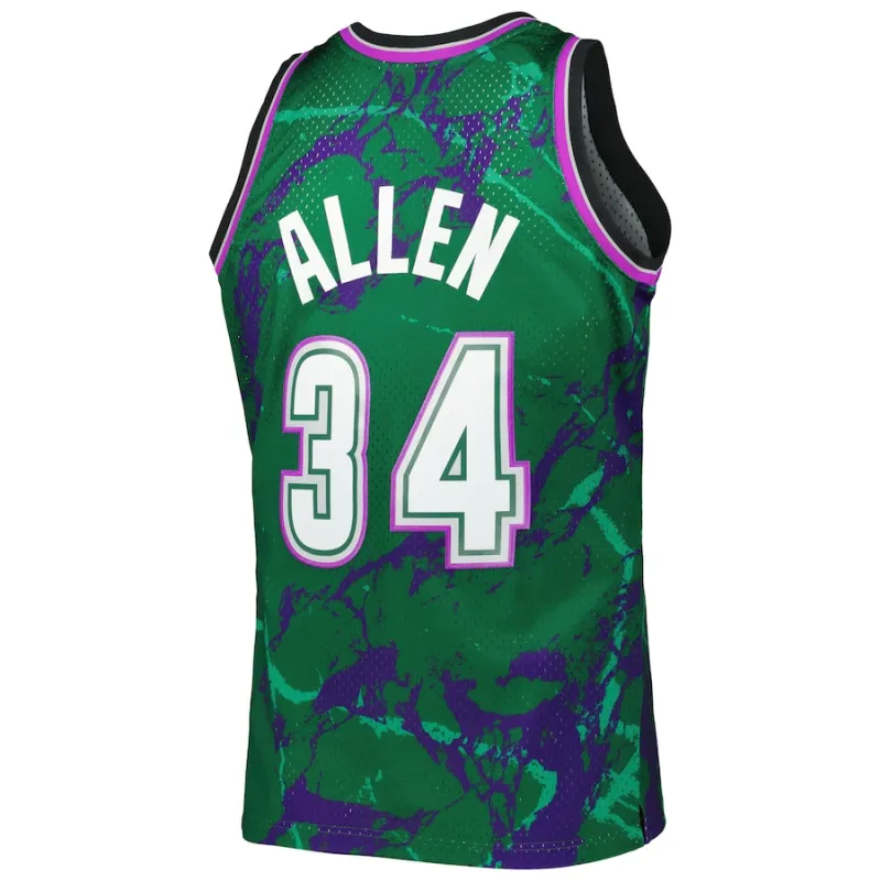 Ray Allen, Maillot Swingman de marbre classique 1996/97 de Mitchell & Ness des Milwaukee Bucks - Vert
