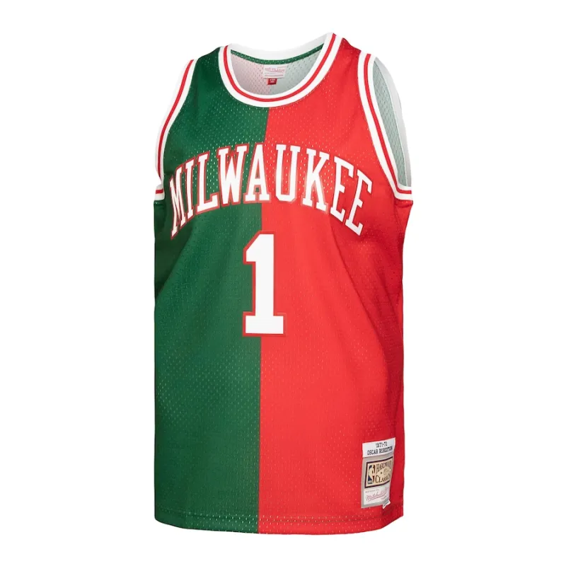 Oscar Robertson Milwaukee Bucks Mitchell & Ness Hardwood Classics 1971/72 Split Swingman Jersey
