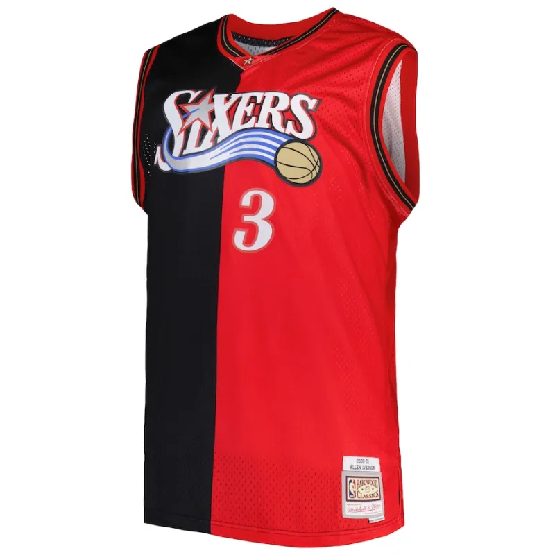 Allen Iverson Philadelphia 76ers Mitchell & Ness Hardwood Classics 2000/01 Big & Tall Split Swingman Jersey