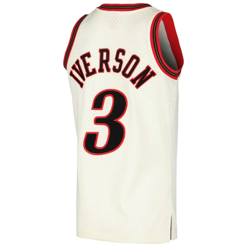 Allen Iverson Philadelphia 76ers Mitchell & Ness Swingman Jersey - Cream Color