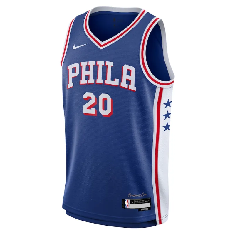 Jared McCain Philadelphia 76ers Camiseta Swingman para Jóvenes - Edición Ícono - Azul Real
