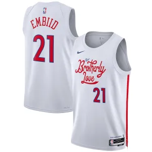 Joel Embiid Philadelphia 76ers Unisex 2022/23 Saison Swingman Jersey - City Edition - Weiß