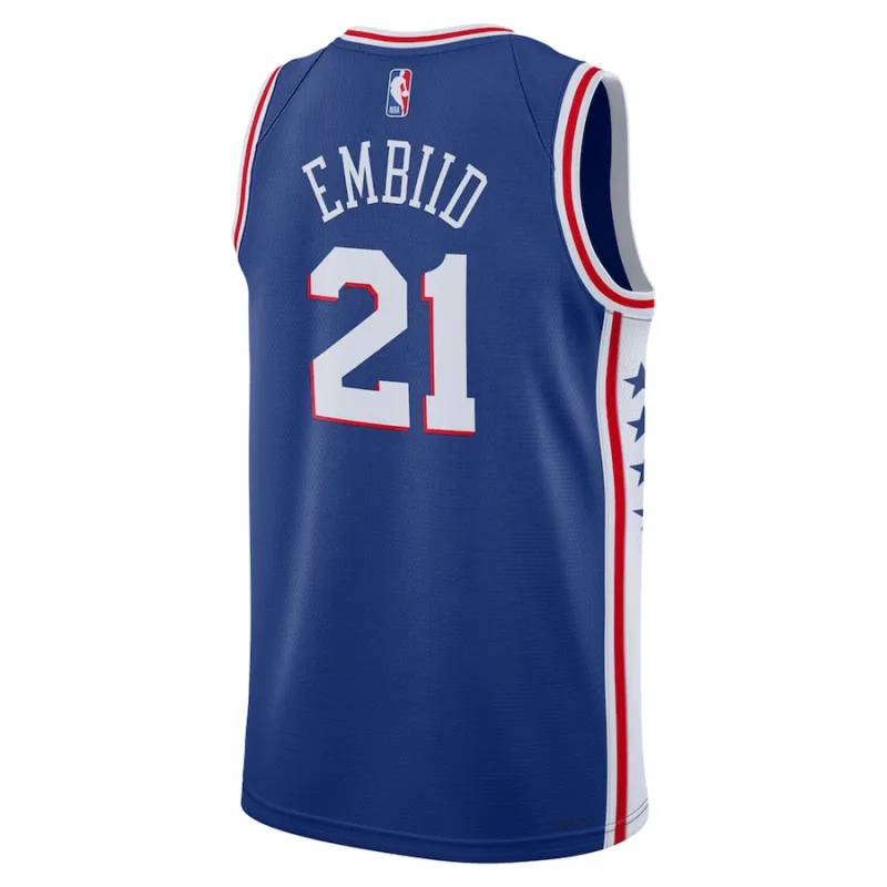 Joel Embiid Philadelphia 76ers Camiseta Swingman Unisex - Edición Ícono - Azul Real