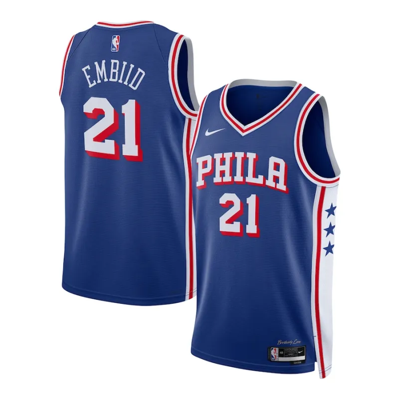 Joel Embiid Philadelphia 76ers Camiseta Swingman Unisex - Edición Ícono - Azul Real