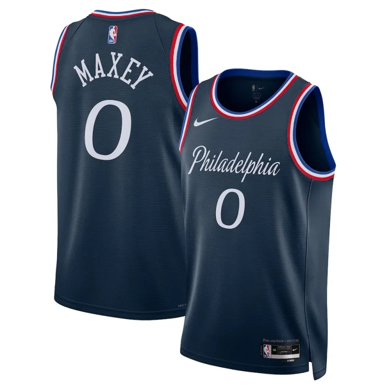 Philadelphia 76ers Tyrese Maxey 2025/26 Swingman Jersey - City Edition - Blue