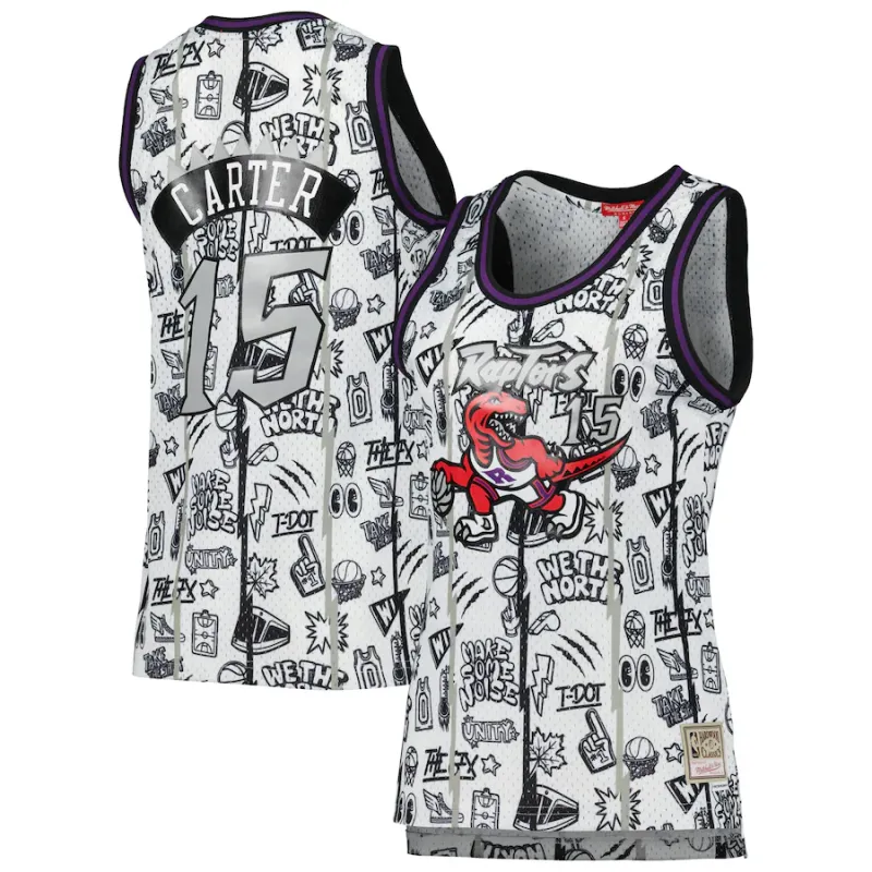 Camiseta de Mujer Vince Carter Toronto Raptors 1998 Mitchell & Ness Doodle Swingman