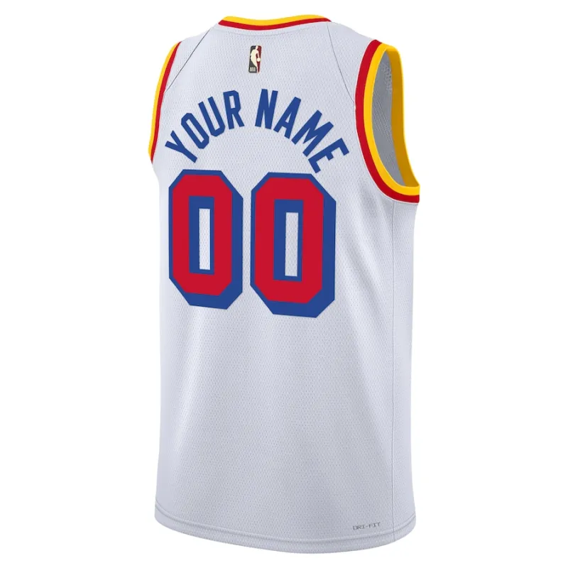 Golden State Warriors, Maillot personnalisé unisexe adulte, Édition classique, Blanc