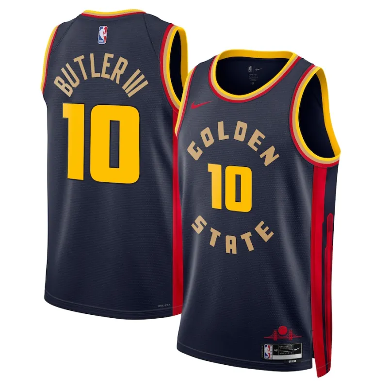 Jimmy Butler, Golden State Warriors, Maglia Unisex, Edizione Città, Blu Marino