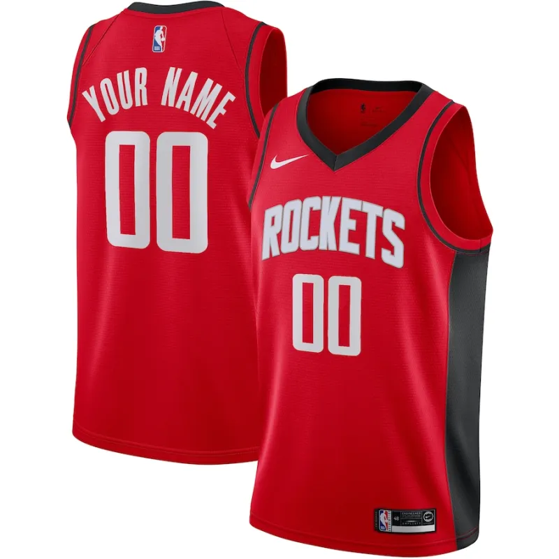 Houston Rockets, Custom Jersey, Icon Edition, Red