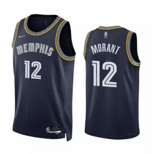 Ja Morant. Memphis Grizzlies. 2021/22 City Edition. Navy Blue