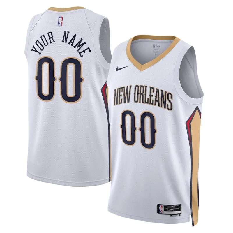 New Orleans Pelicans, Maglia personalizzata, Edizione Associativa, Bianco