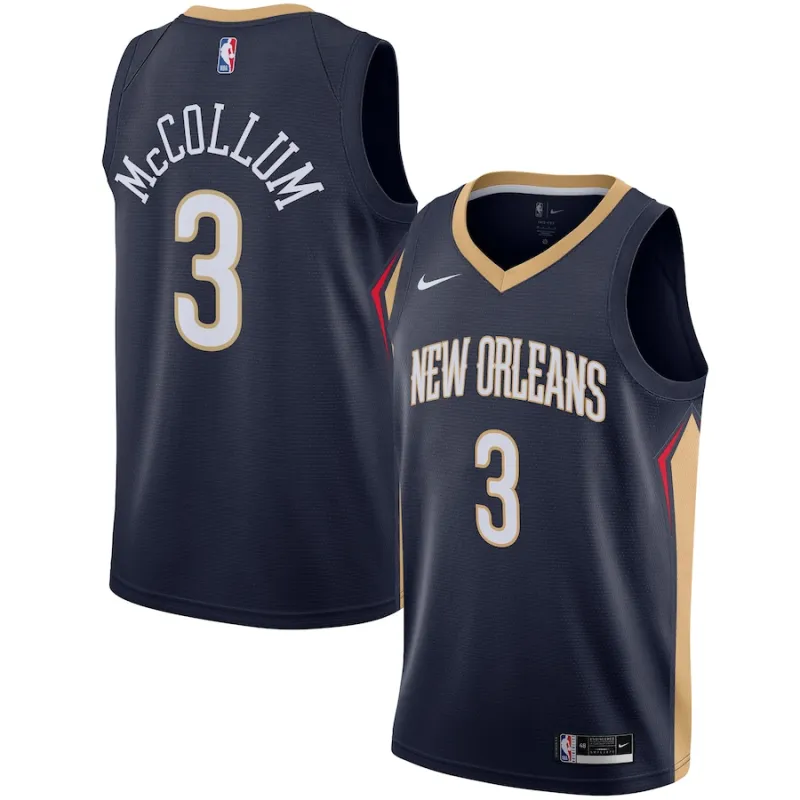 CJ McCollum, New Orleans Pelicans, Icon Edition, Navy Blue