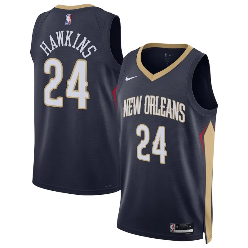 Jordan Hawkins, New Orleans Pelicans, Édition Icone, Bleu marine