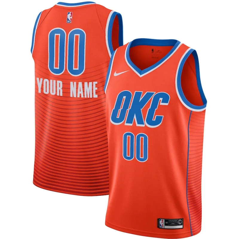 Maillot personnalisé de l'Oklahoma City Thunder, Édition statement, Orange
