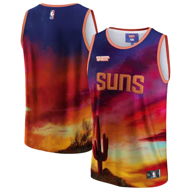 Phoenix Suns NBA and KidSuper Studios Unisex Hometown Jersey - Red