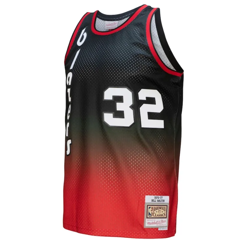 Bill Walton, Portland Trail Blazers, Classico 1976/77, Rosso/Nero