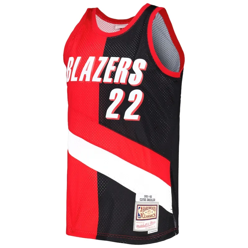 Clyde Drexler, Portland Trail Blazers, 1991/92, Rouge/Noir