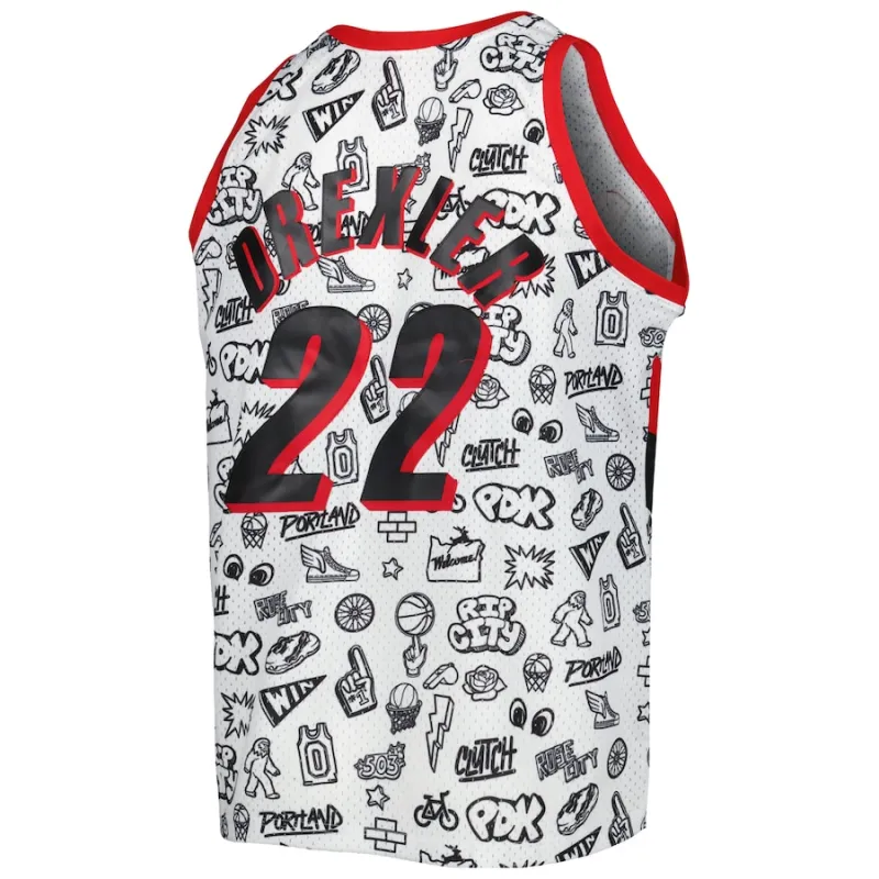 Clyde Drexler, Portland Trail Blazers, 1991/92, Blanc