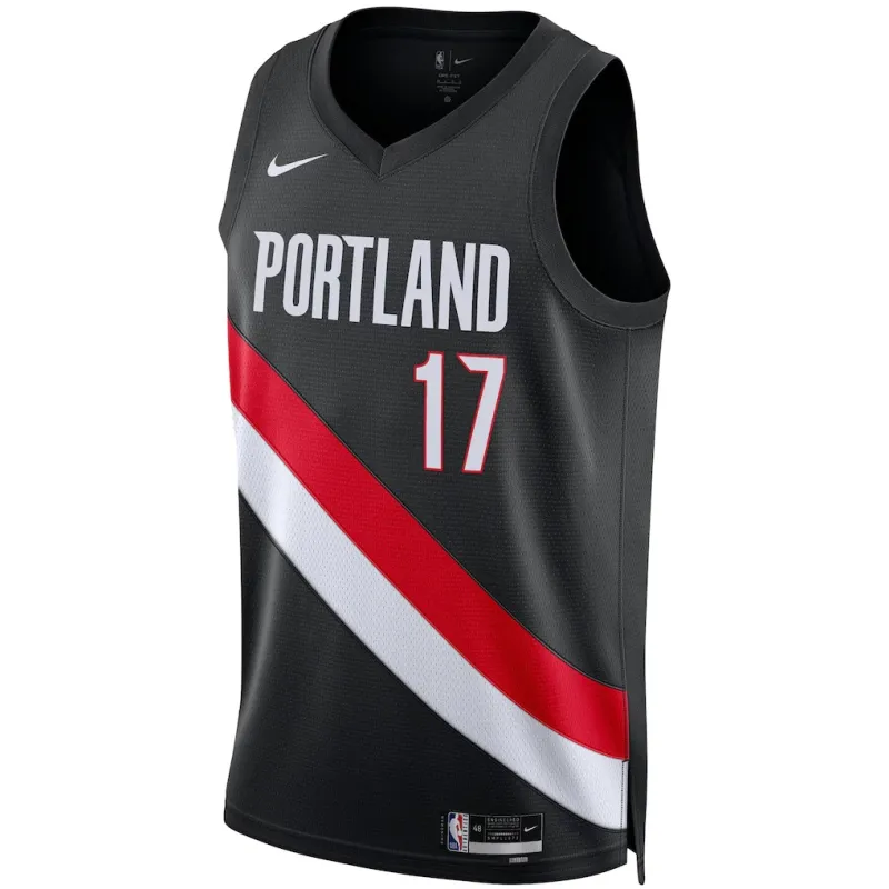 Maglia Swingman dei Portland Trail Blazers Shaedon Sharpe - Edizione Icona - Nera