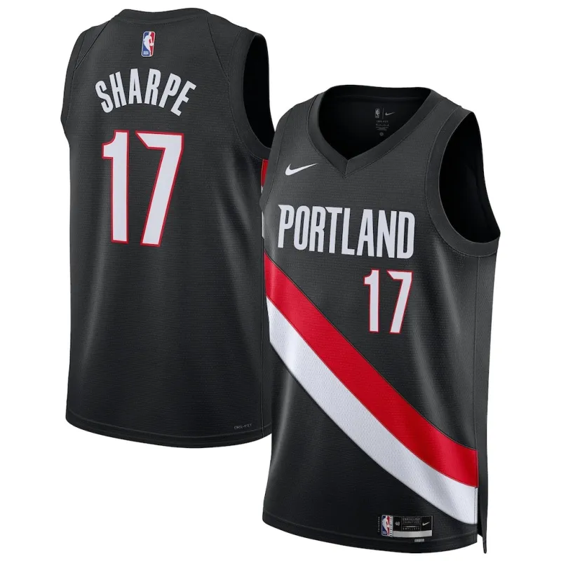 Maglia Swingman dei Portland Trail Blazers Shaedon Sharpe - Edizione Icona - Nera