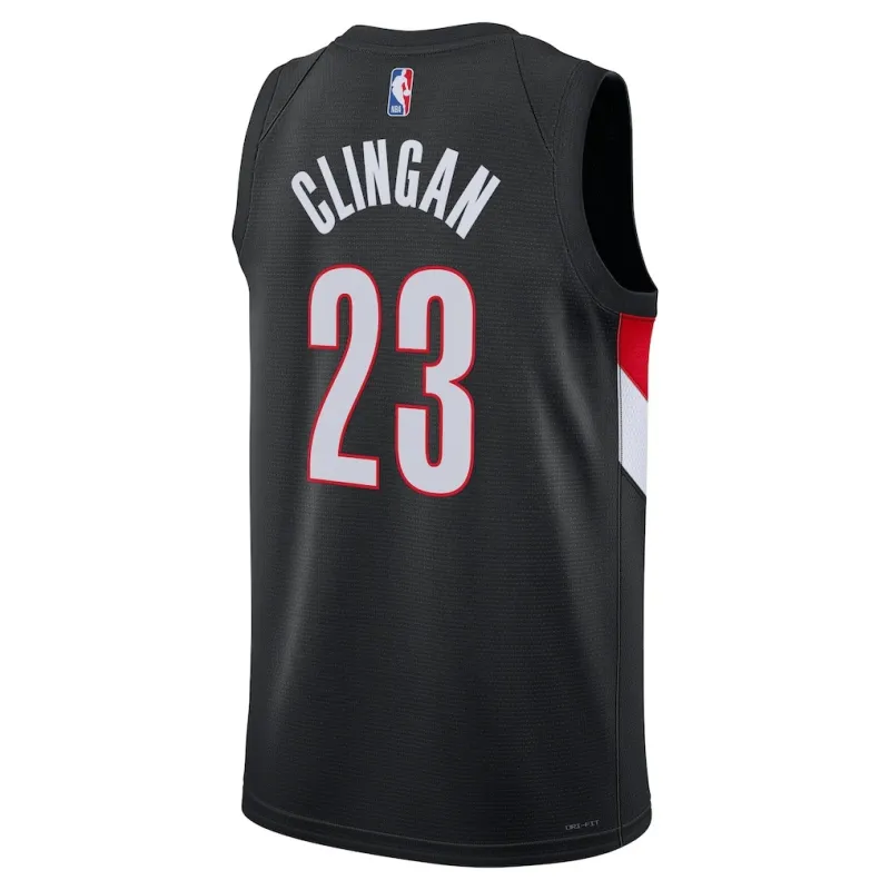 Portland Trail Blazers Donovan Clingan Swingman Jersey - Icon Edition - Black