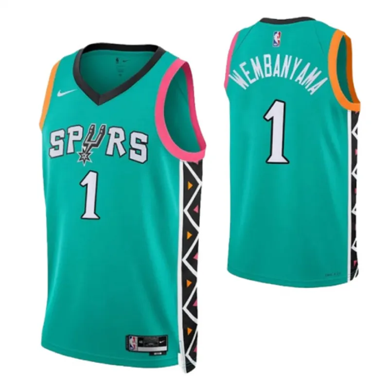 Victor Wembanyama. San Antonio Spurs. Edizione della città 2022/23. Verde