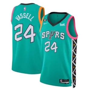 Devin Vassell's jersey. San Antonio Spurs. 2022/23 City Edition. Green