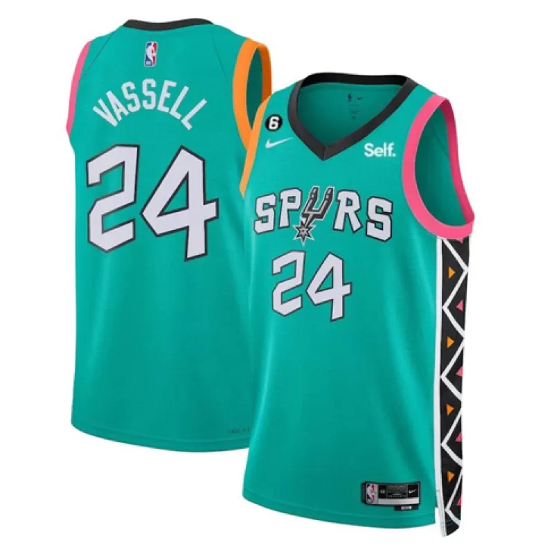 Maillot de Devin Vassell. San Antonio Spurs. Édition de la ville 2022/23. Vert