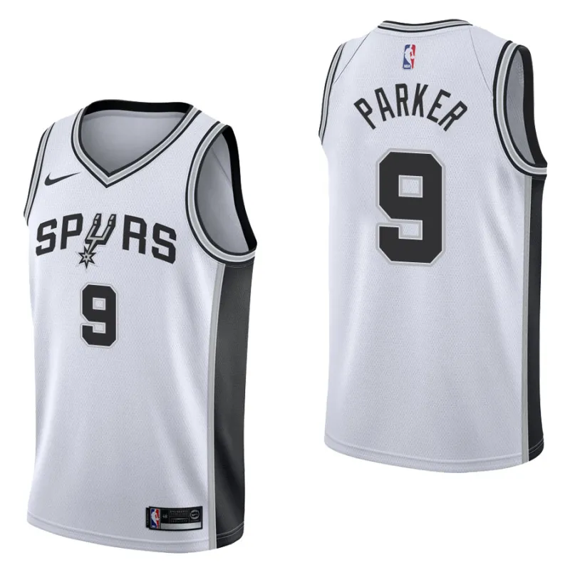 Tony Parker. San Antonio Spurs. Vereinsausgabe. Weiß