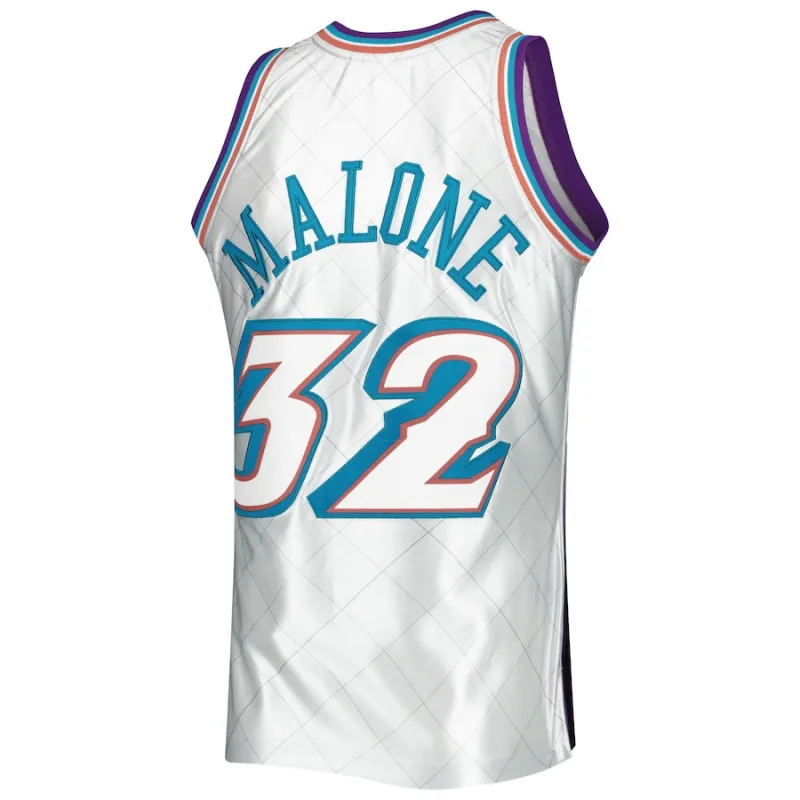 Karl Malone Utah Jazz 1996/97 Édition Classique du 75e Anniversaire, Blanc