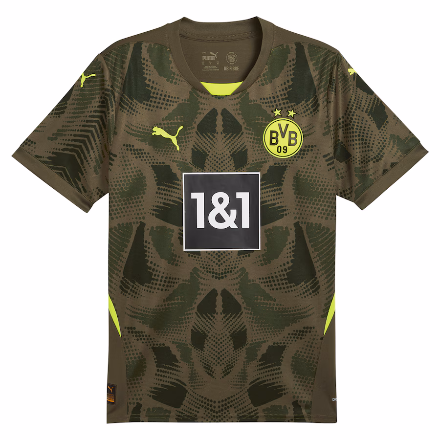 Borussia Dortmund maglia del portiere 2024/25 a maniche corte, colore oliva