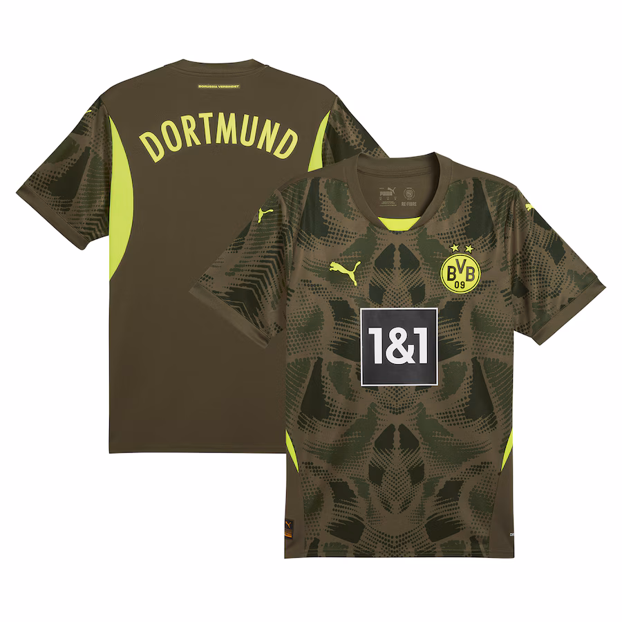 Borussia Dortmund maillot de gardien de but 2024/25 à manches courtes, couleur olive