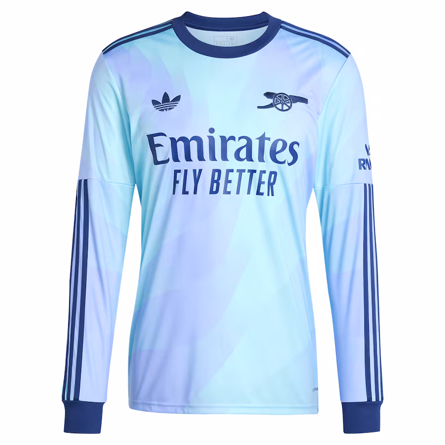 Arsenal 2024/25 Drittes Replik Langarm-Trikot - Fan-Version (Aquamarin)