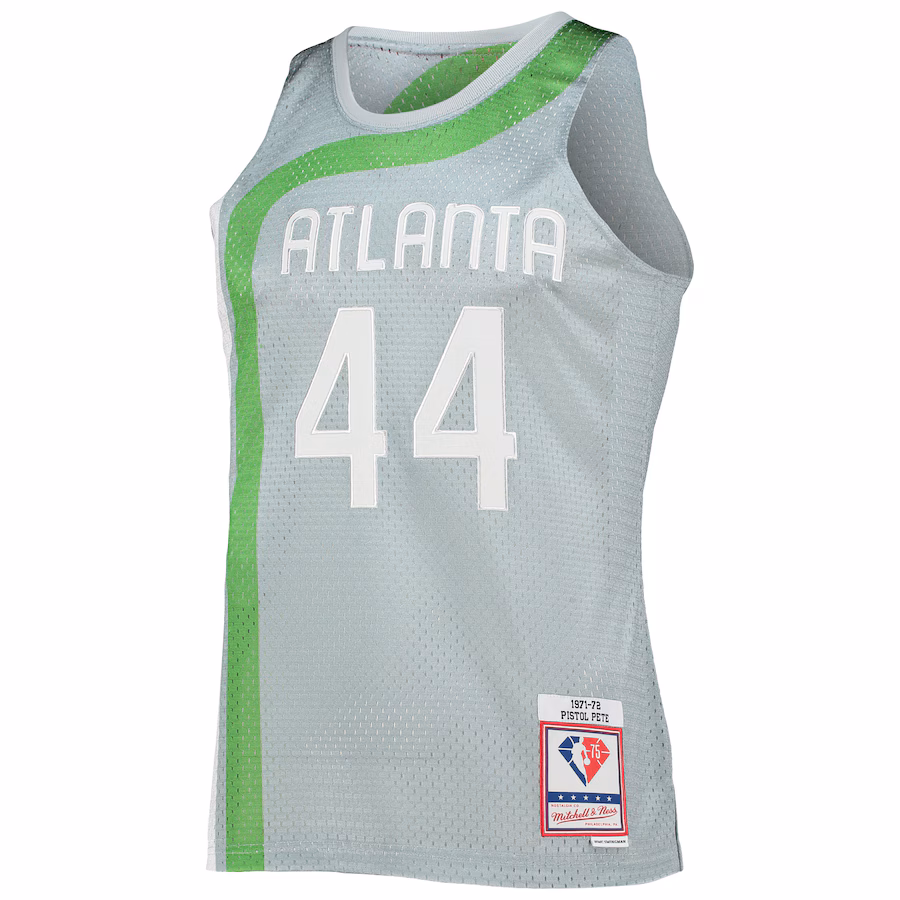 Pete Maravich Atlanta Hawks Mitchell & Ness 75th Anniversary 1971/72 Jersey