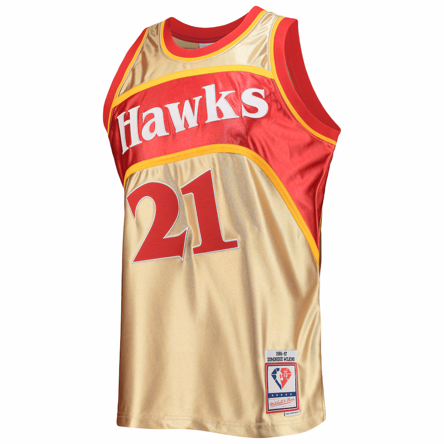 Camiseta Dominique Wilkins Atlanta Hawks Mitchell & Ness 75 Aniversario 86/87