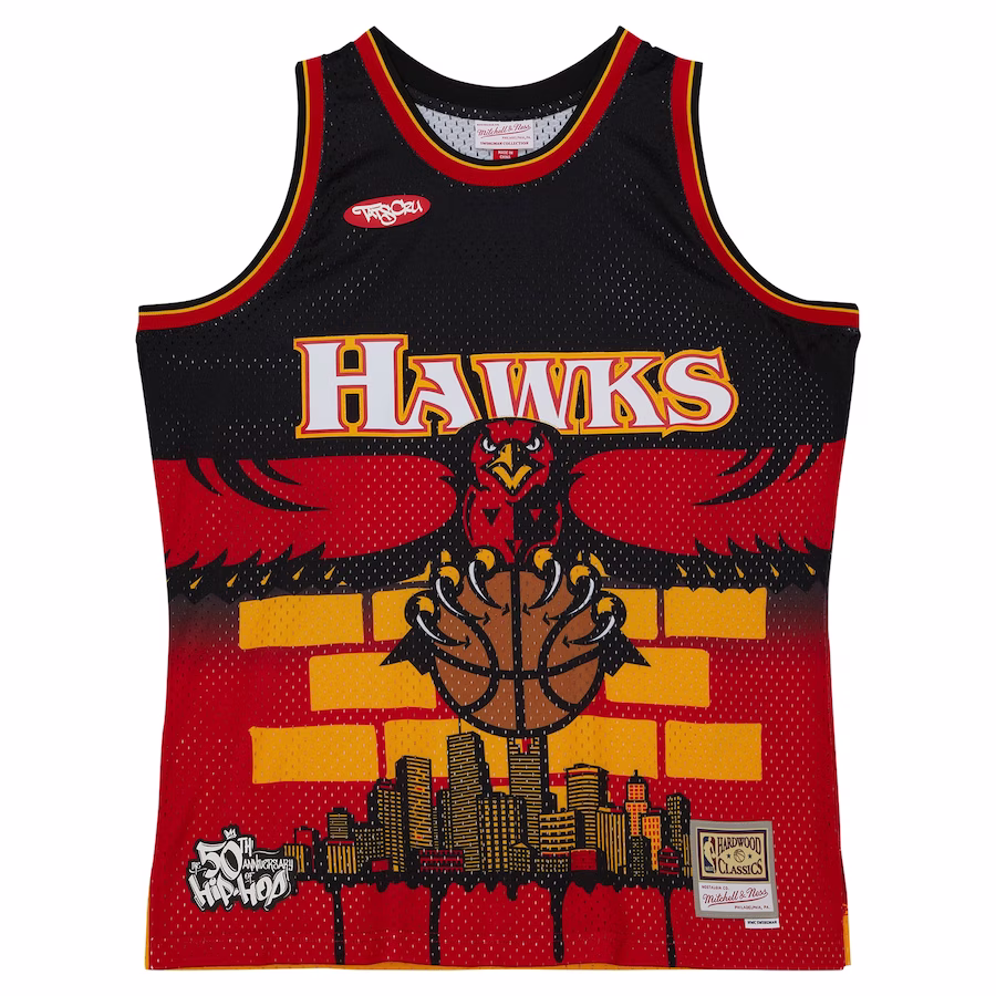 Camiseta Atlanta Hawks Mitchell & Ness x Tats Cru HWC Fashion