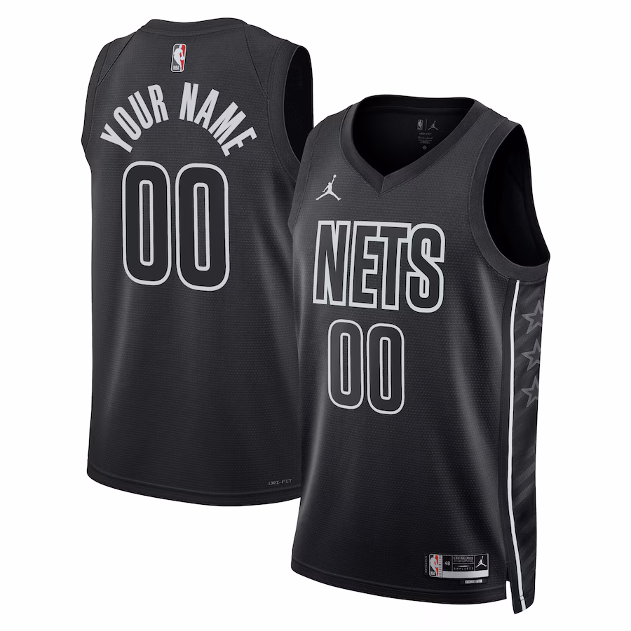 Brooklyn Nets, Unisex, Camiseta Swingman personalizada de la temporada 2022/23 - Edición de declaración - Negro