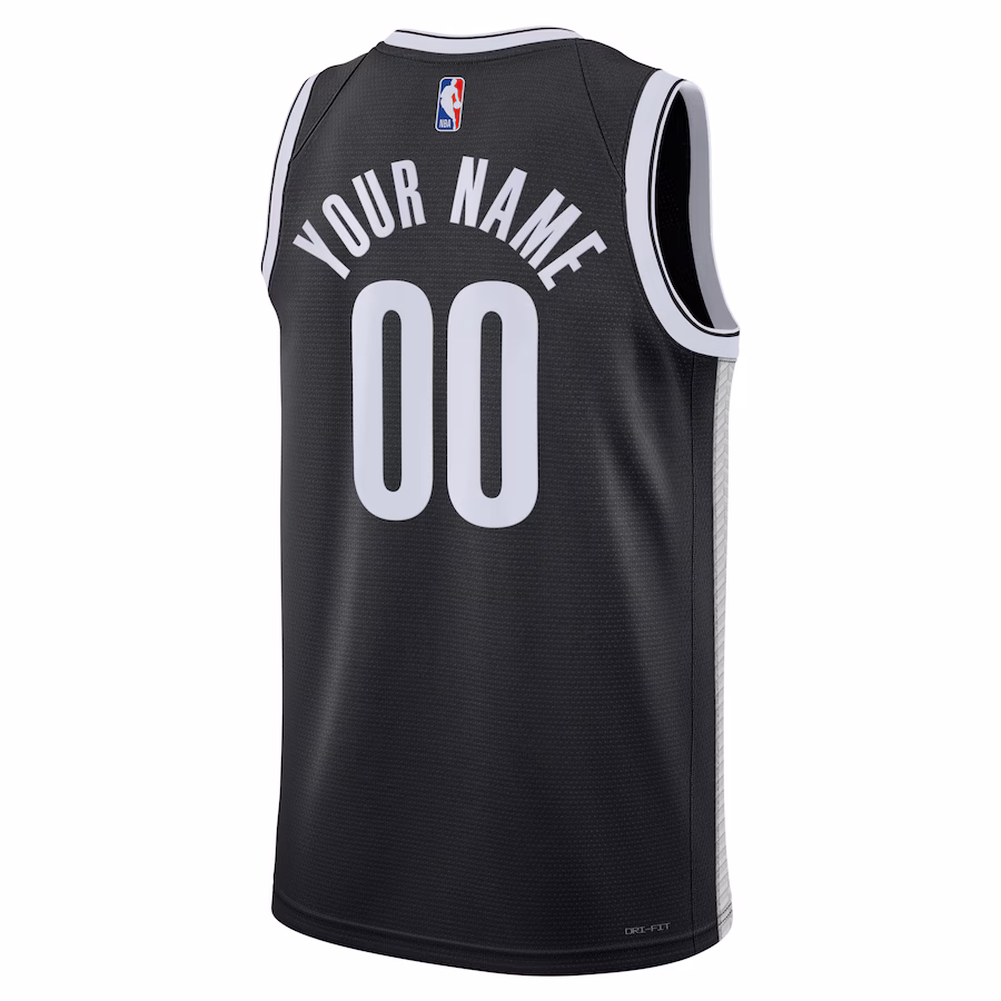 Brooklyn Nets, Unisex Swingman Custom Jersey - Icon Edition - Black