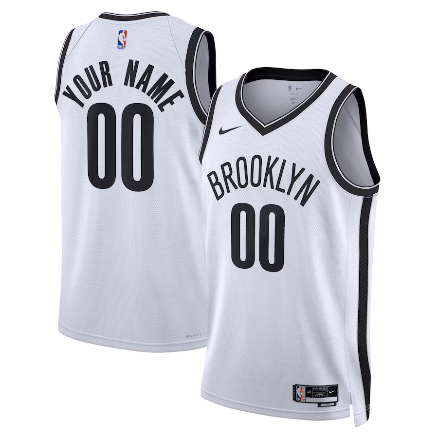 Brooklyn Nets, Maglia Swingman personalizzata unisex - Edizione dell'Associazione - Bianco