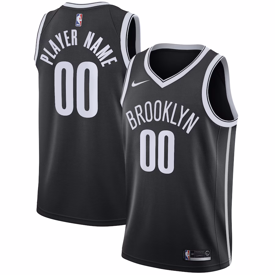 Brooklyn Nets, Camiseta Swingman personalizada de 2020/21 - Edición Ícono - Negro