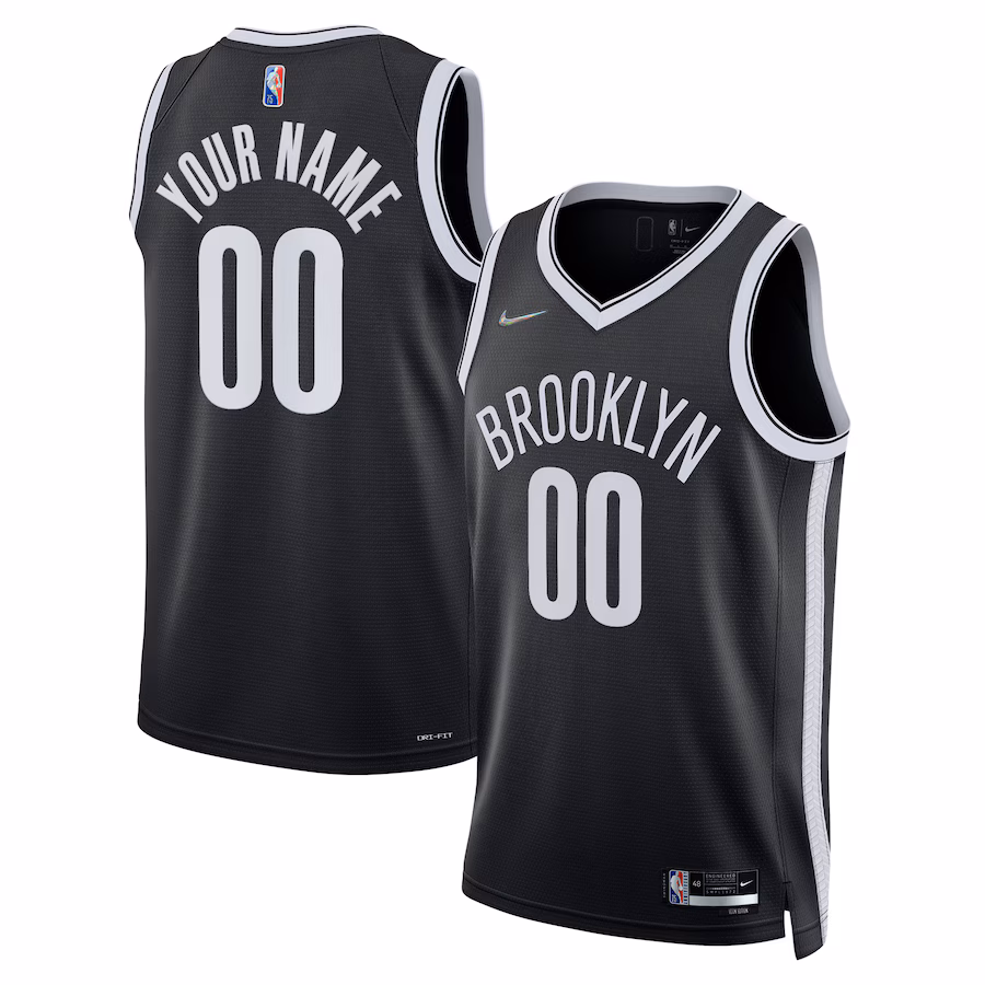 Brooklyn Nets, Camiseta Swingman personalizada de 2021/22 - Edición Ícono - Negro