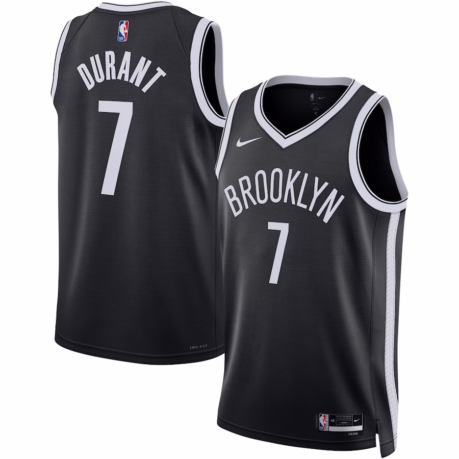 Camiseta Swingman Unisex de los Brooklyn Nets de Kevin Durant - Edición de ícono - Negro