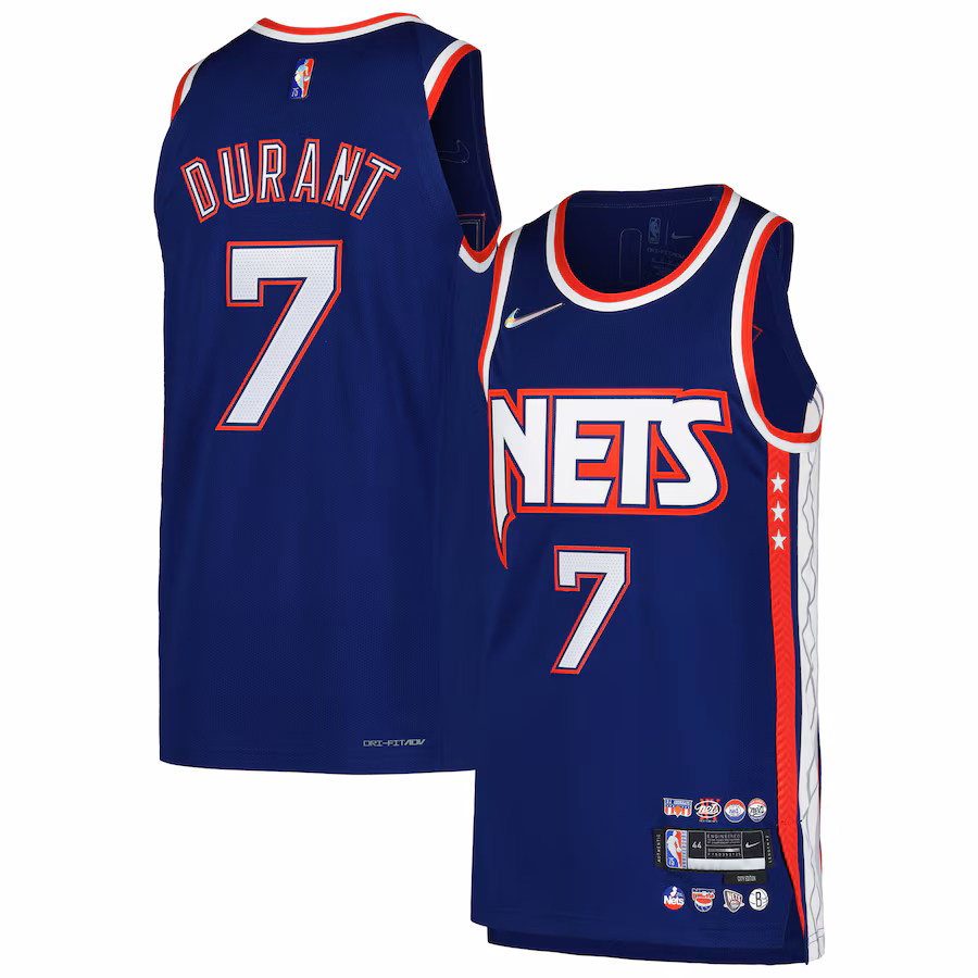 La camiseta de jugador de los Brooklyn Nets de Kevin Durant - Edición Ciudad - Azul
