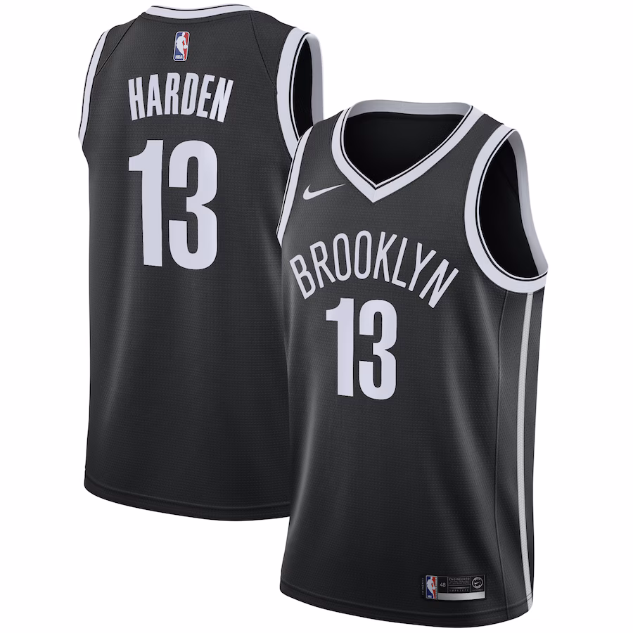 Camiseta Swingman 2020/2021 de los Brooklyn Nets de James Harden - Edición de ícono - Negro