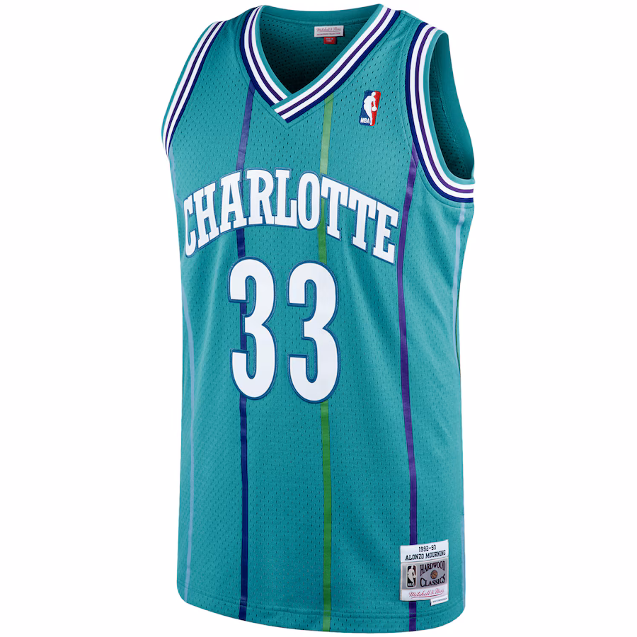 Maillot Alonzo Mourning Charlotte Hornets 1992/93 Mitchell & Ness Hardwood Classics