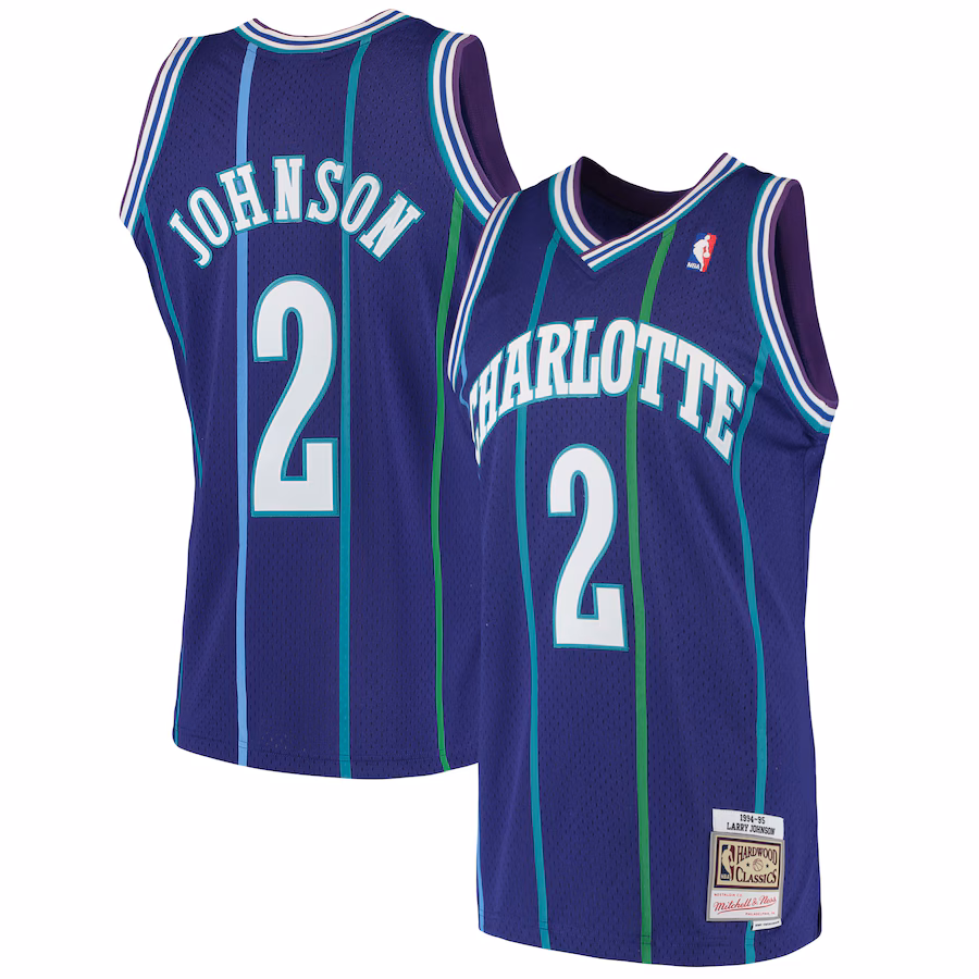 Larry Johnson Charlotte Hornets Mitchell & Ness 1994/95 Hardwood Classics Jersey